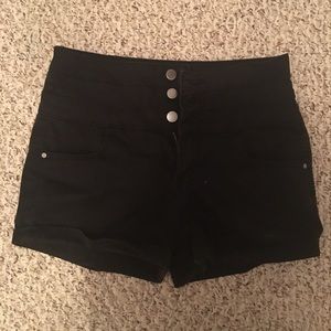 Black High Waisted Shorts